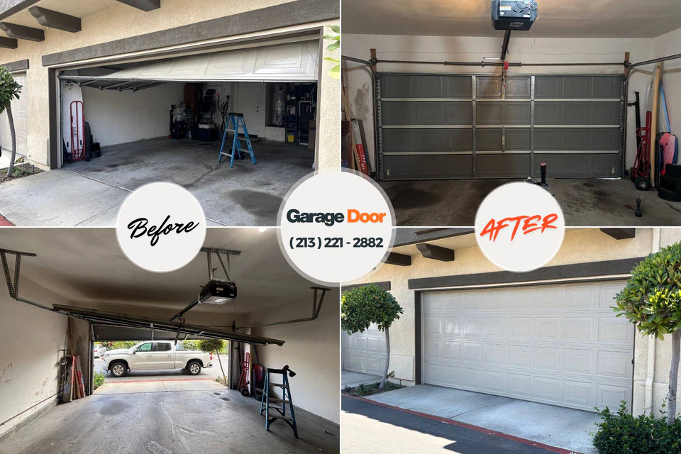 Before and after: garage door repair Coldstream, KY